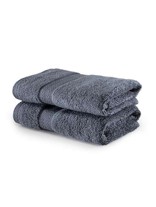 bianca zero-twist 100% cotton ultra-fluffy towels -2pc hand towel (paradiso) solid-grey - 17572953 - Very Small Image - 1
