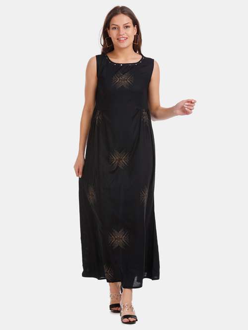 foil print maxi dress  - 17580878 - Very Small Image - 1