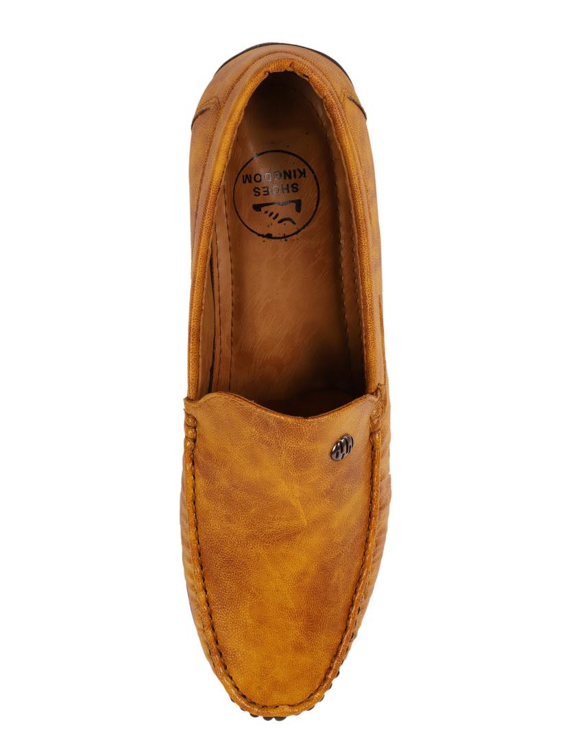 yellow synthetic slip on loafers - 17582563 - Standard Image - 3