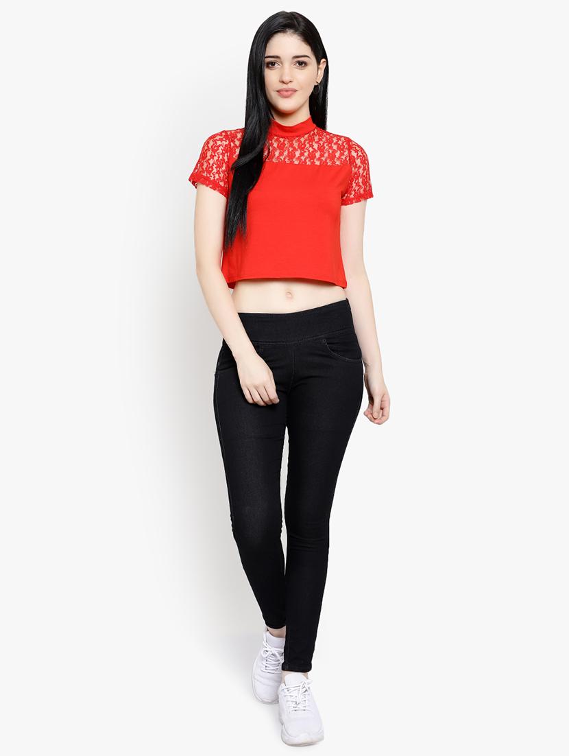 women's crop mock neck top - 17596230 - Zoom Image - 5