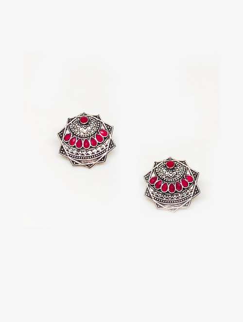 pink copper studs earring - 17603300 - Very Small Image - 1
