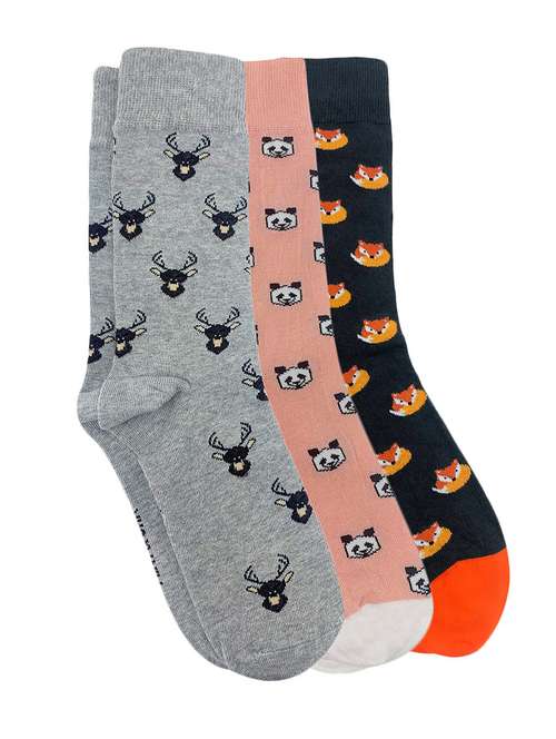men pack of 3 printed above ankle length socks - 17610807 - Very Small Image - 1