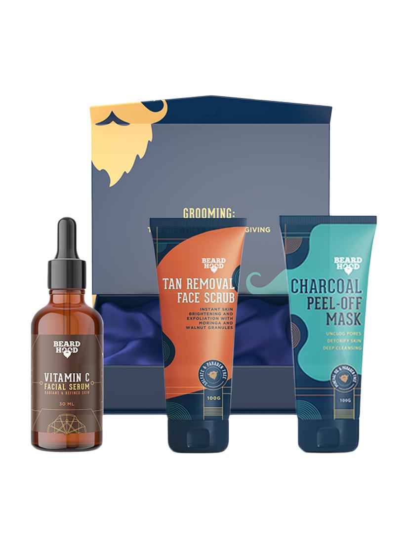 beardhood complete face care kit (tan removal scrub, peel off mask, green tea face wash), valentine's gift box pack of 3 - 17624493 - Zoom Image - 3