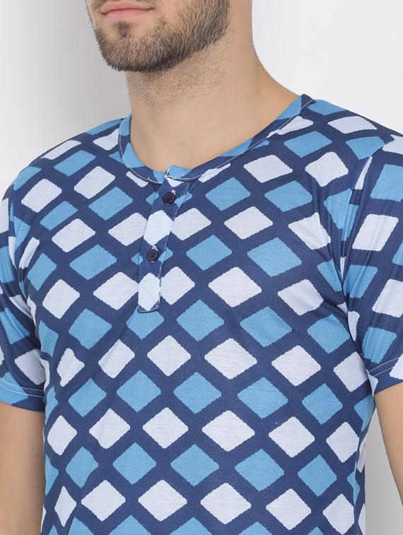 blue geometric print t-shirt - 17633286 - Standard Image - 4