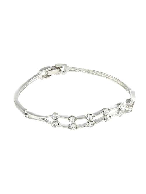 silver metal bangle  bracelet - 17633549 - Very Small Image - 1