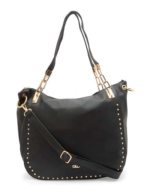 black leatherette (pu) handbag - 17633748 - Very Small Image - 1