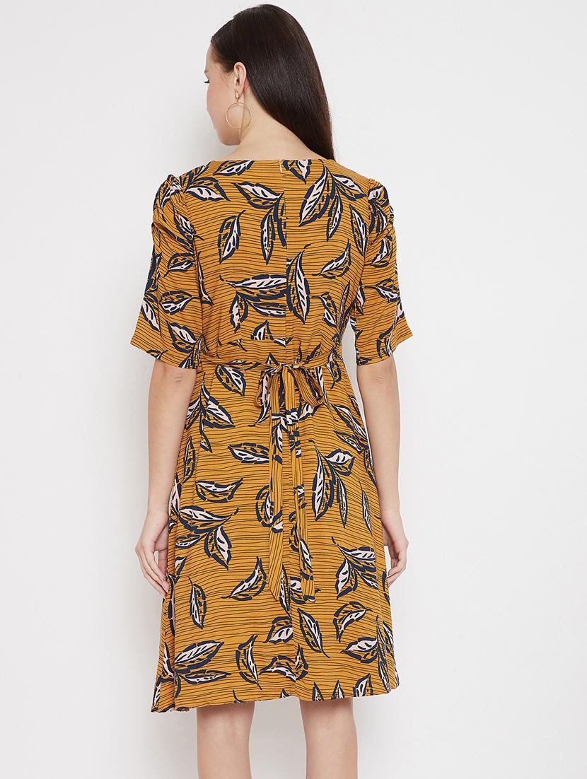 women's leaf print dress - 17669196 - Standard Image - 2