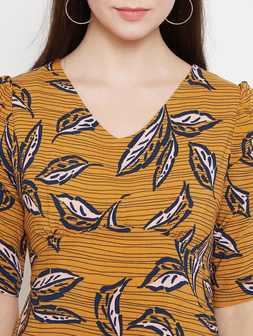 women's leaf print dress - 17669196 - Zoom Image - 4