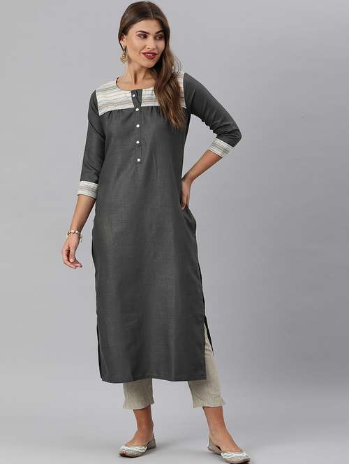women's straight kurta - 17680021 - Very Small Image - 1