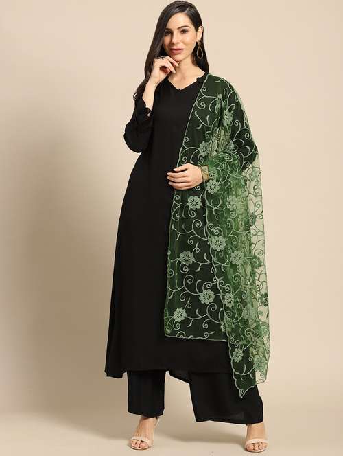 green net dupatta - 17693346 - Very Small Image - 1