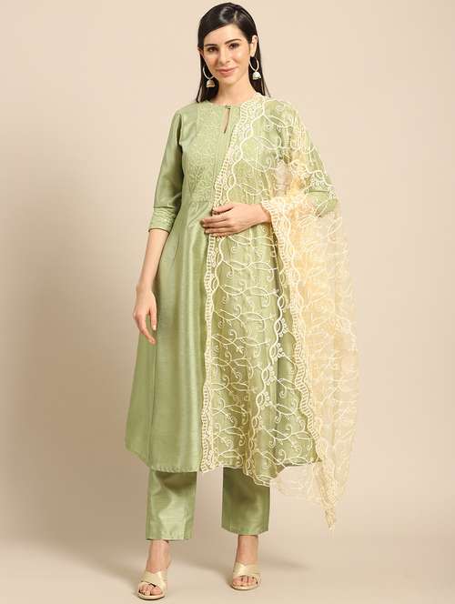 orange net dupatta - 17693369 - Very Small Image - 1