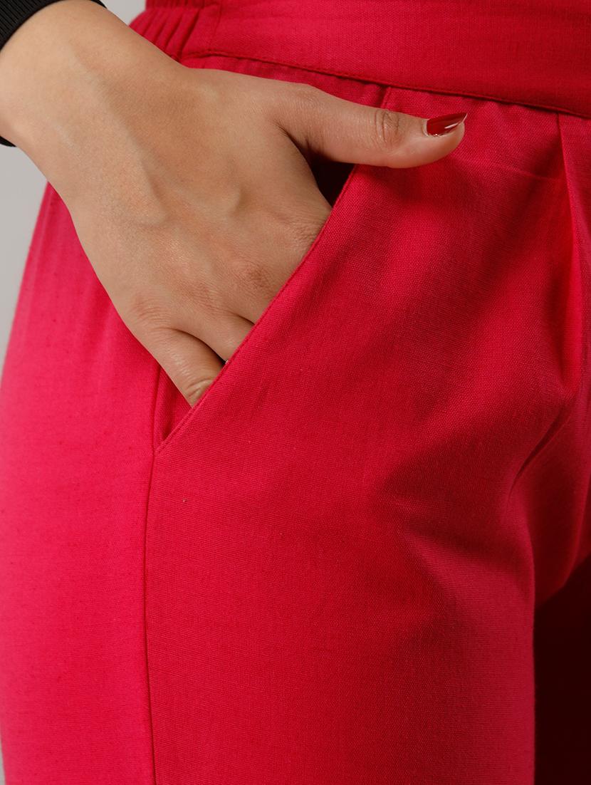 women solid pleated cigarette pants - 17714818 - Standard Image - 4