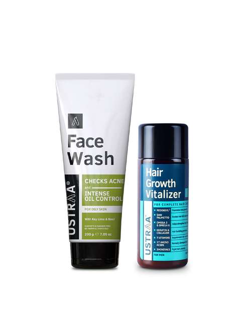 ustraa hair growth vitalizer - 100ml and ustraa face wash oily skin - 200g - 17733136 - Very Small Image - 1