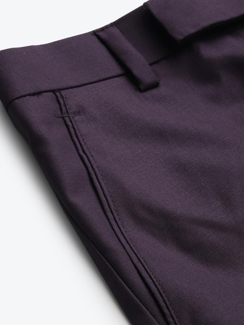 black solid flat front formal trouser - 17733811 - Zoom Image - 4