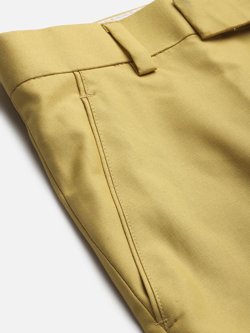 yellow solid flat front formal trouser - 17733815 - Zoom Image - 5