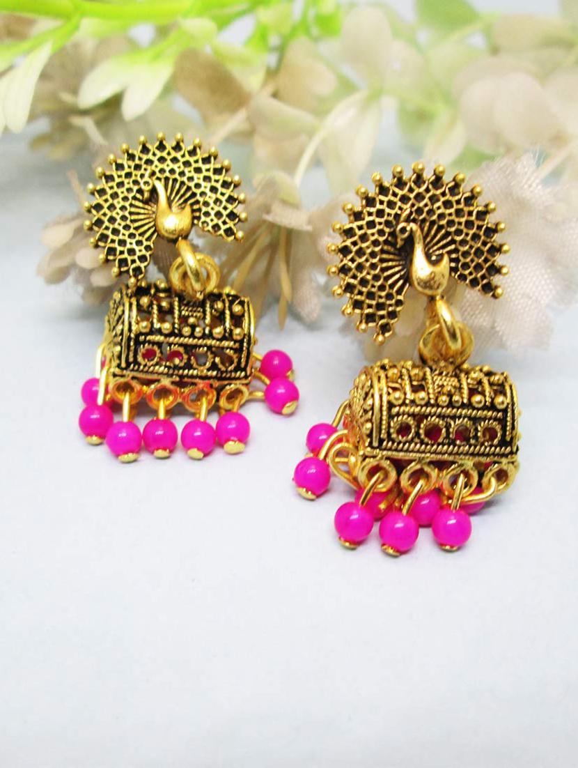 happy stoning 12 pairs of traditional peacock inspired jhumki - 17760471 - Standard Image - 4