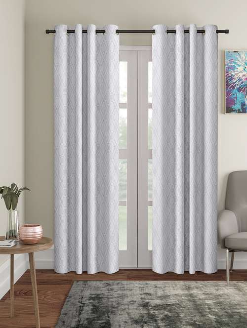 cortina heavy polyester long emboss eyelet door curtains (door 4 x 7 feet, pack of 2 - 17763076 - Very Small Image - 1