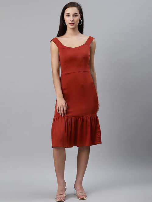 women's tiered dress solid dress - 17764940 - Very Small Image - 1