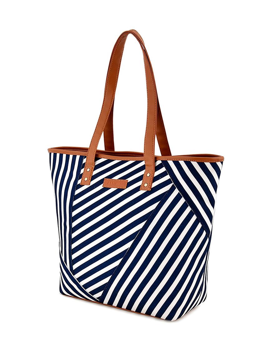 blue canvas printed tote - 17765703 - Standard Image - 3