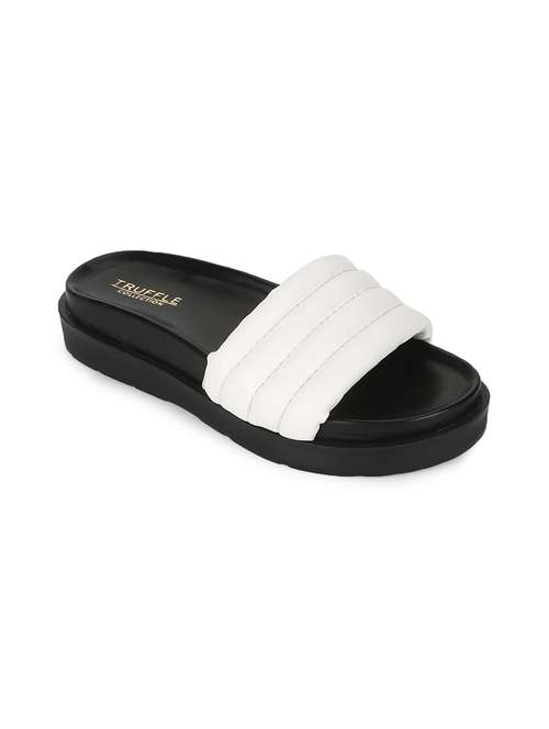 white pu slides flip flops - 17806887 - Very Small Image - 1