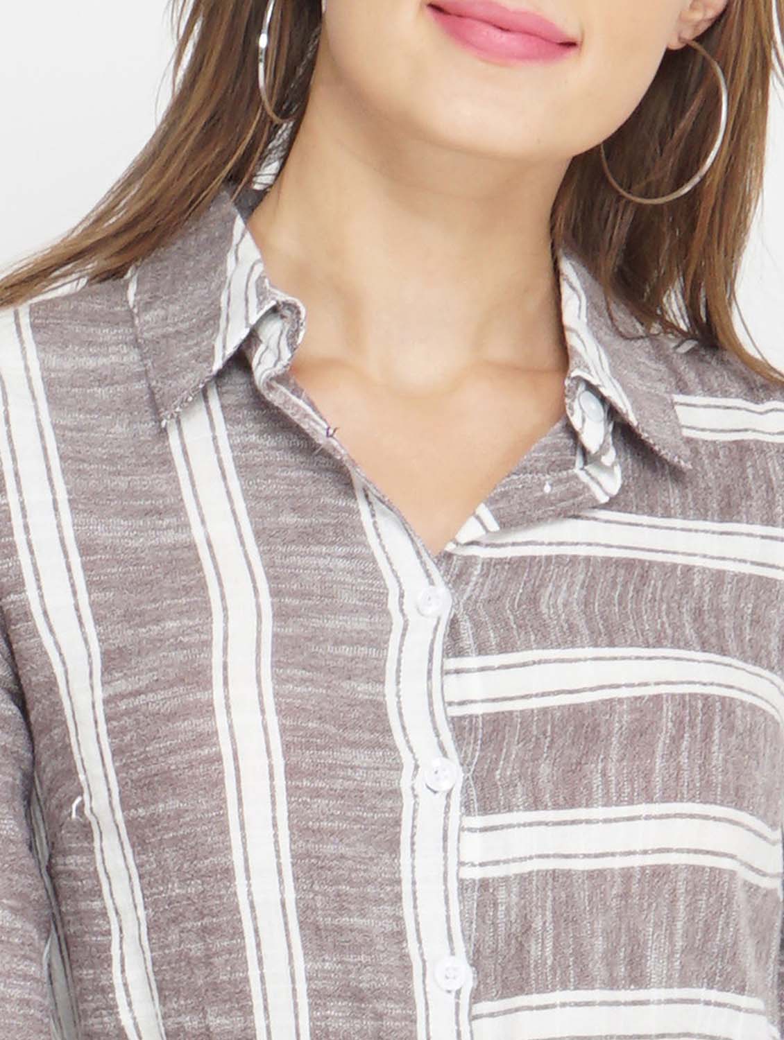 women's shirt striped dress - 17822200 - Standard Image - 4
