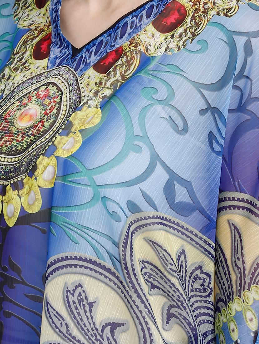 v-neck printed kaftan dress - 17837769 - Zoom Image - 4