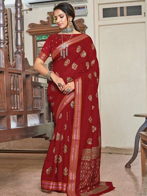  floral bordered saree - 17843542 - Very Small Image - 1