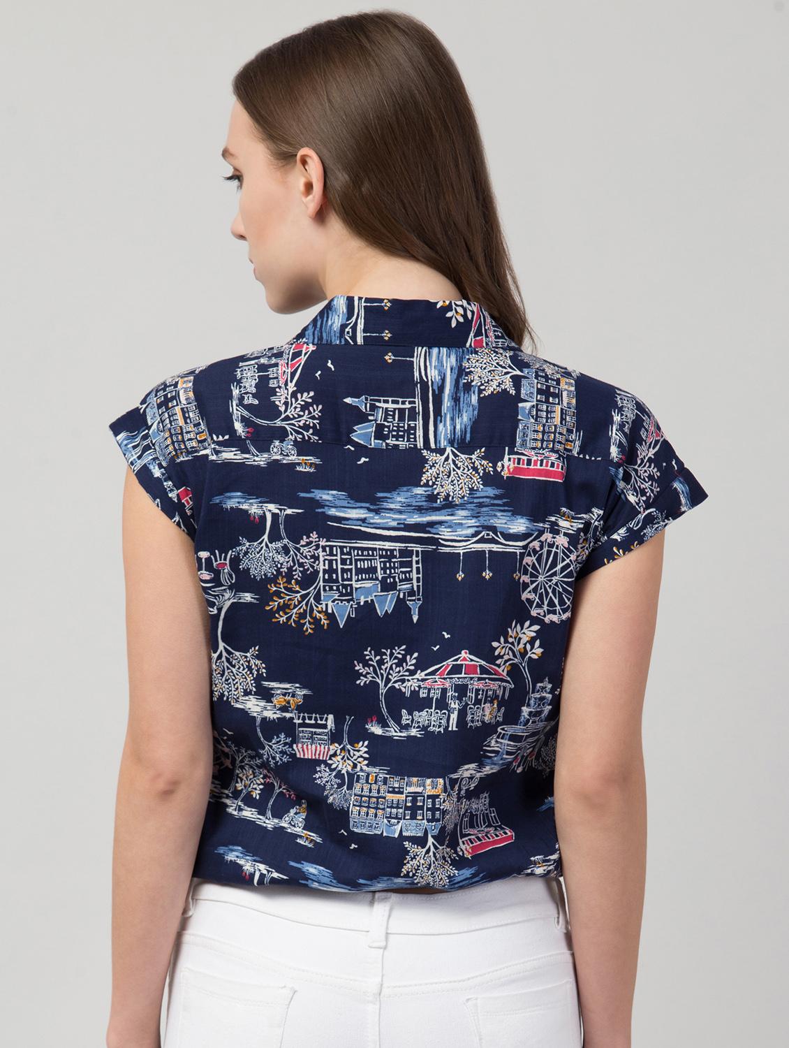 women's crop v neck top - 17850641 - Zoom Image - 2