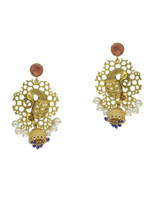 red brass drop earring - 17853600 - Very Small Image - 1