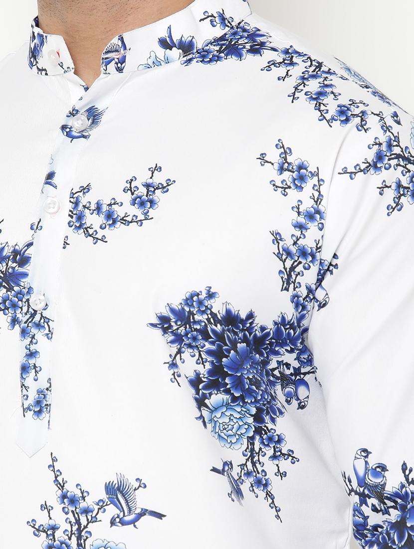 white floral print kurta pyjama set - 17855781 - Standard Image - 5