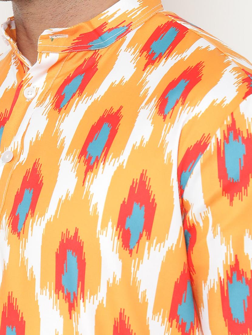 orange printed kurta pyjama set - 17855843 - Standard Image - 5