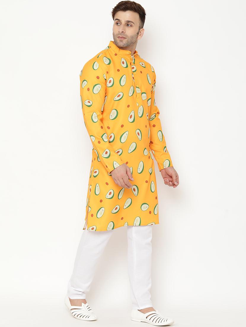 yellow printed kurta pyjama set - 17855853 - Zoom Image - 2