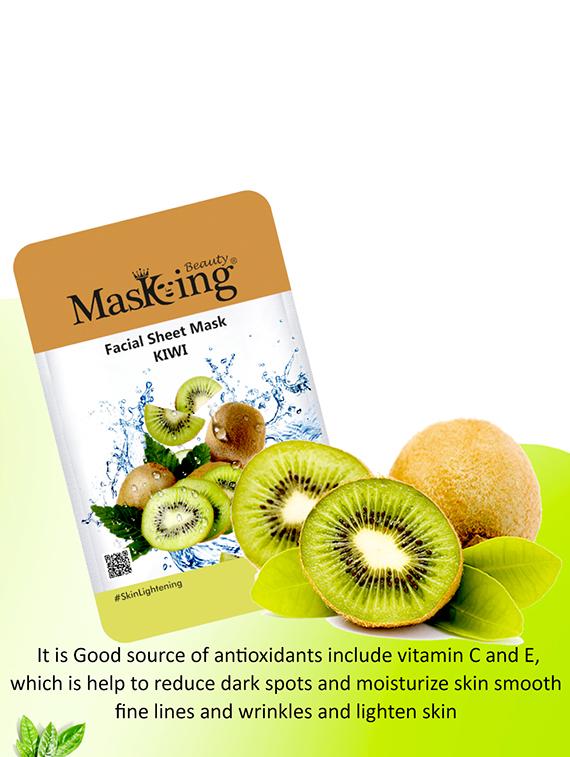 masking beauty facial sheet mask for skin lightening, nourishing, glowing & moisturizing for women & men combo of 5 - 17869527 - Standard Image - 2