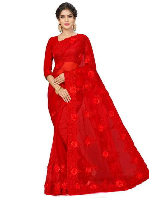 tonal embroidered saree with blouse - 17921954 - Very Small Image - 1