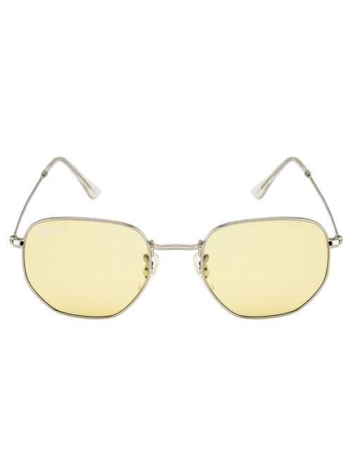 hexon by ted smith in silver frame with hexagonal candy yellow lens sunglass - 17925471 - Very Small Image - 1
