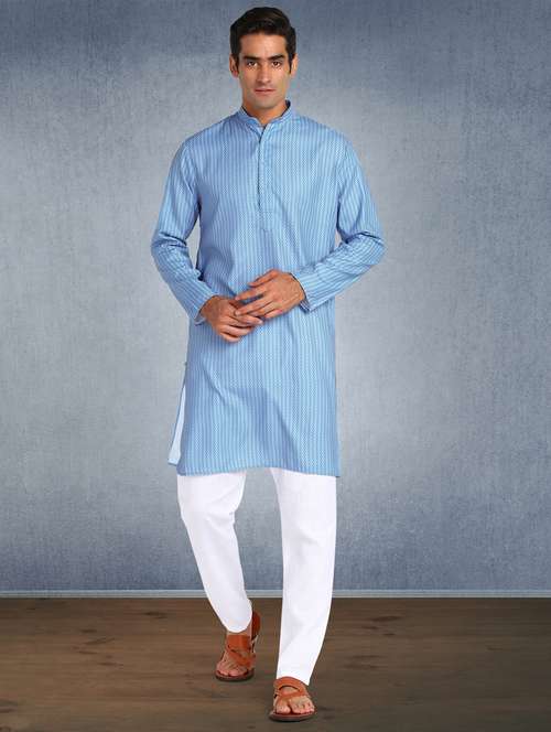 blue printed kurta pyjama ethnic wear set - 17976710 - Very Small Image - 1