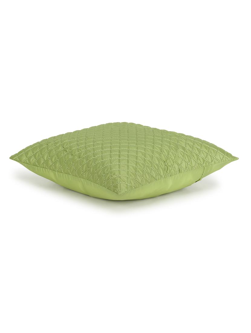 mezposh rasta parrot green polyester checked quilted cushion cover (16"x16") - 17977786 - Standard Image - 4