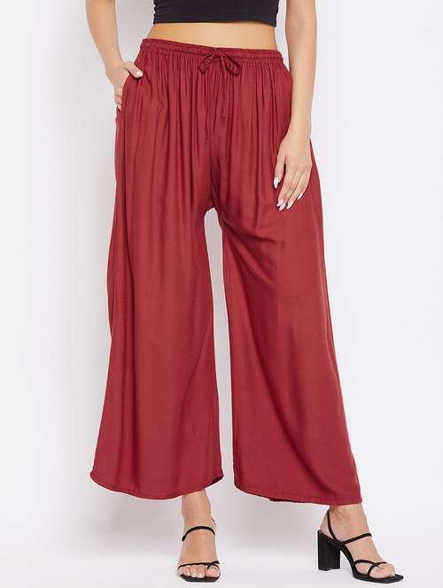 Mid Rise Solid Palazzo - 17980644 - Very Small Image - 1