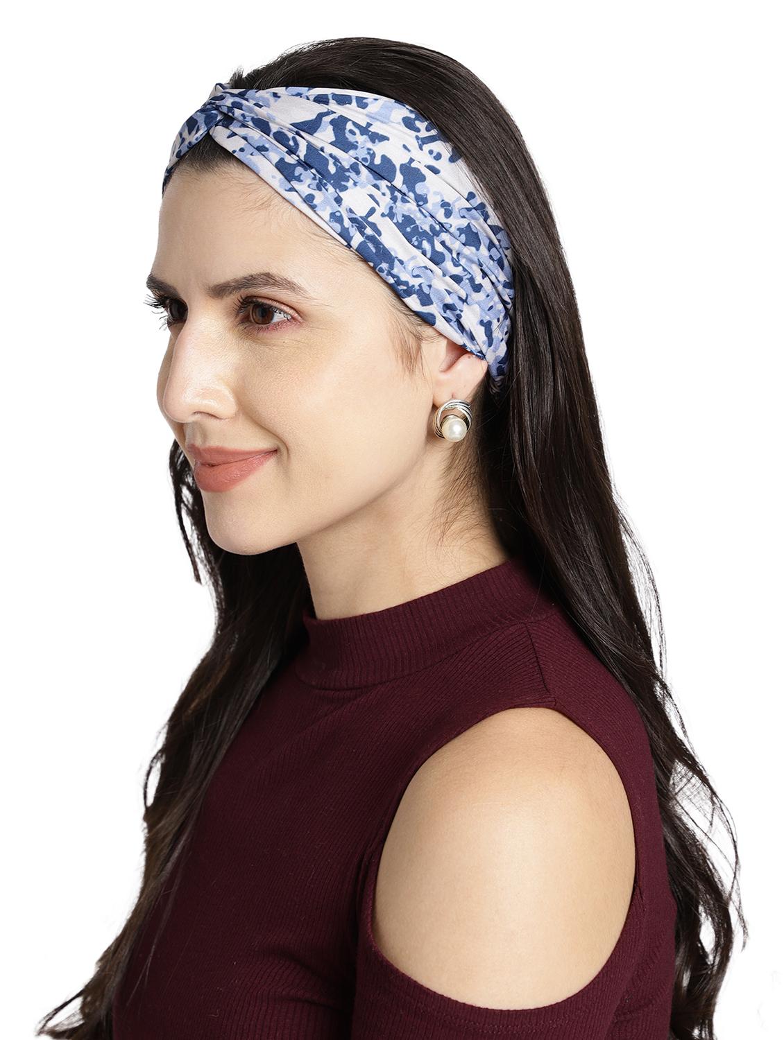 printed viscose headband and scrunchy combo pack - 17987255 - Zoom Image - 4