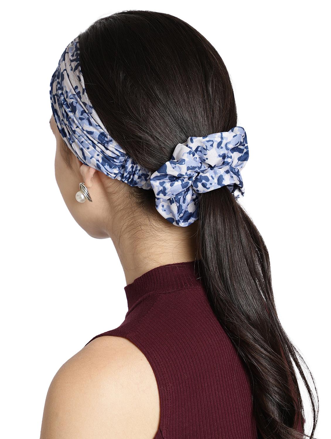 printed viscose headband and scrunchy combo pack - 17987255 - Zoom Image - 5