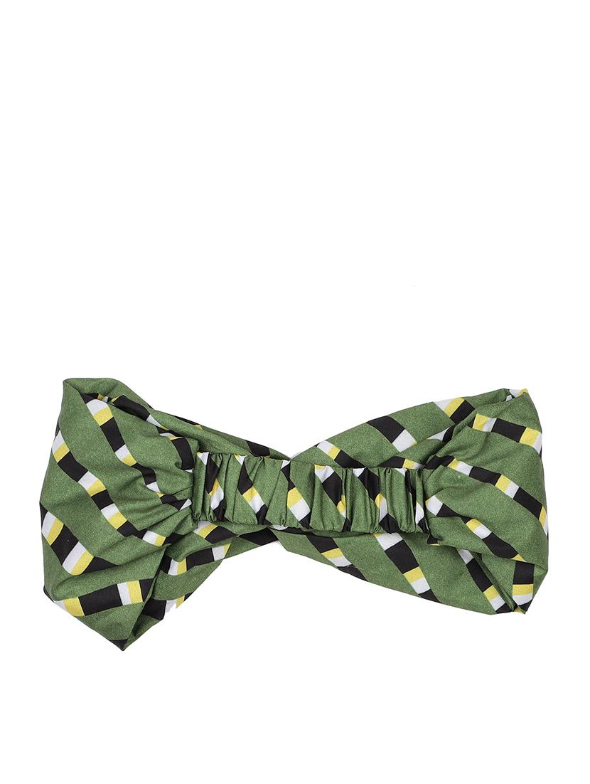 green printed viscose headband and scrunchy combo pack - 17987257 - Standard Image - 3