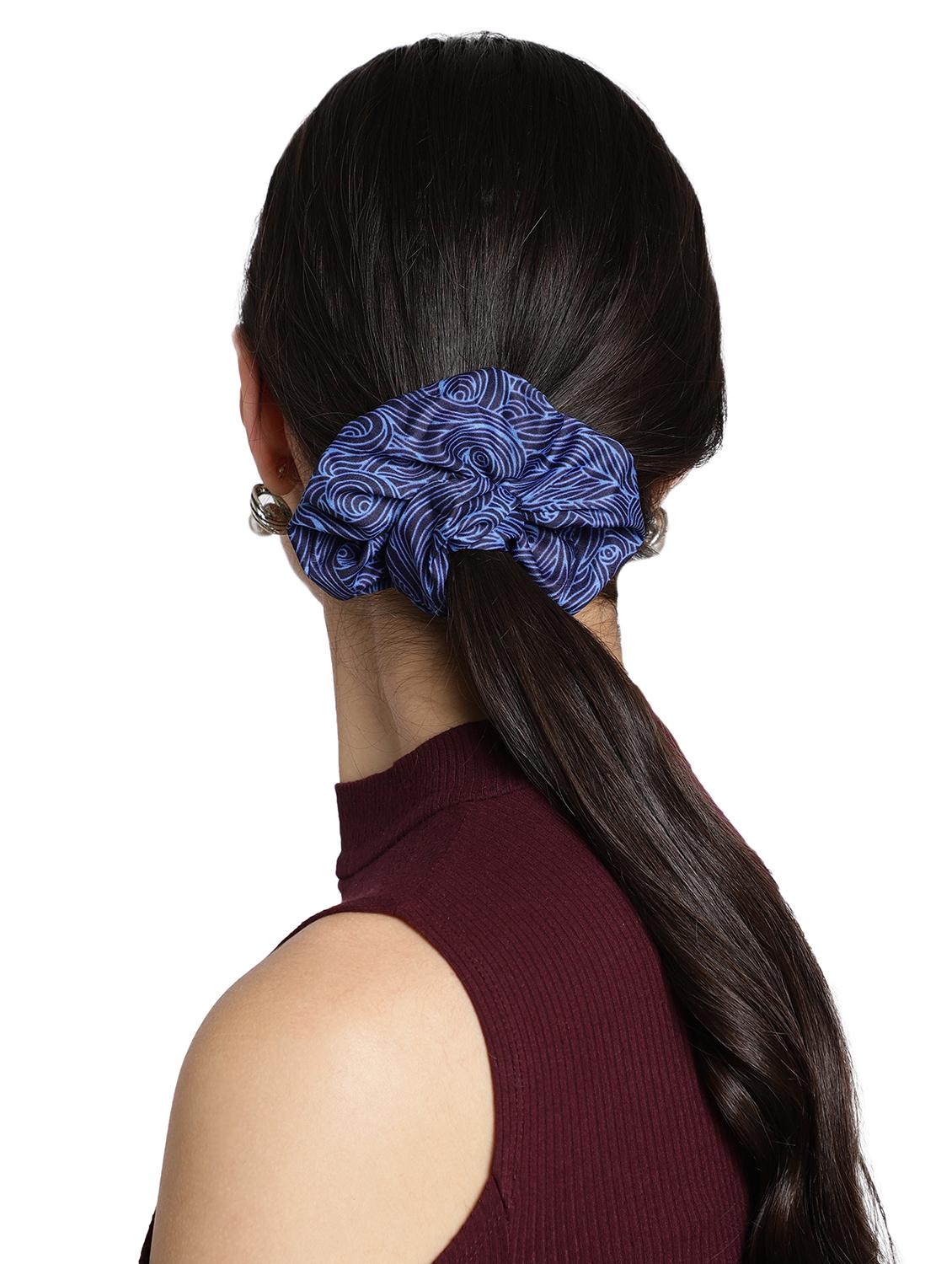 blue printed viscose headband and scrunchy combo pack - 17987259 - Zoom Image - 6