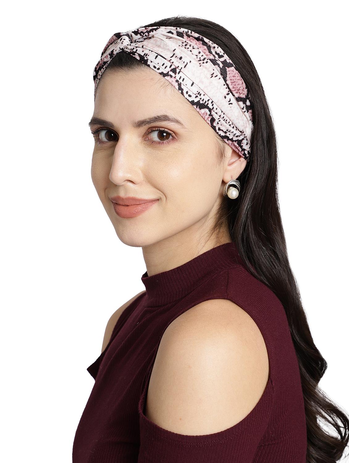 off white printed viscose headband and scrunchy combo pack - 17987268 - Standard Image - 4