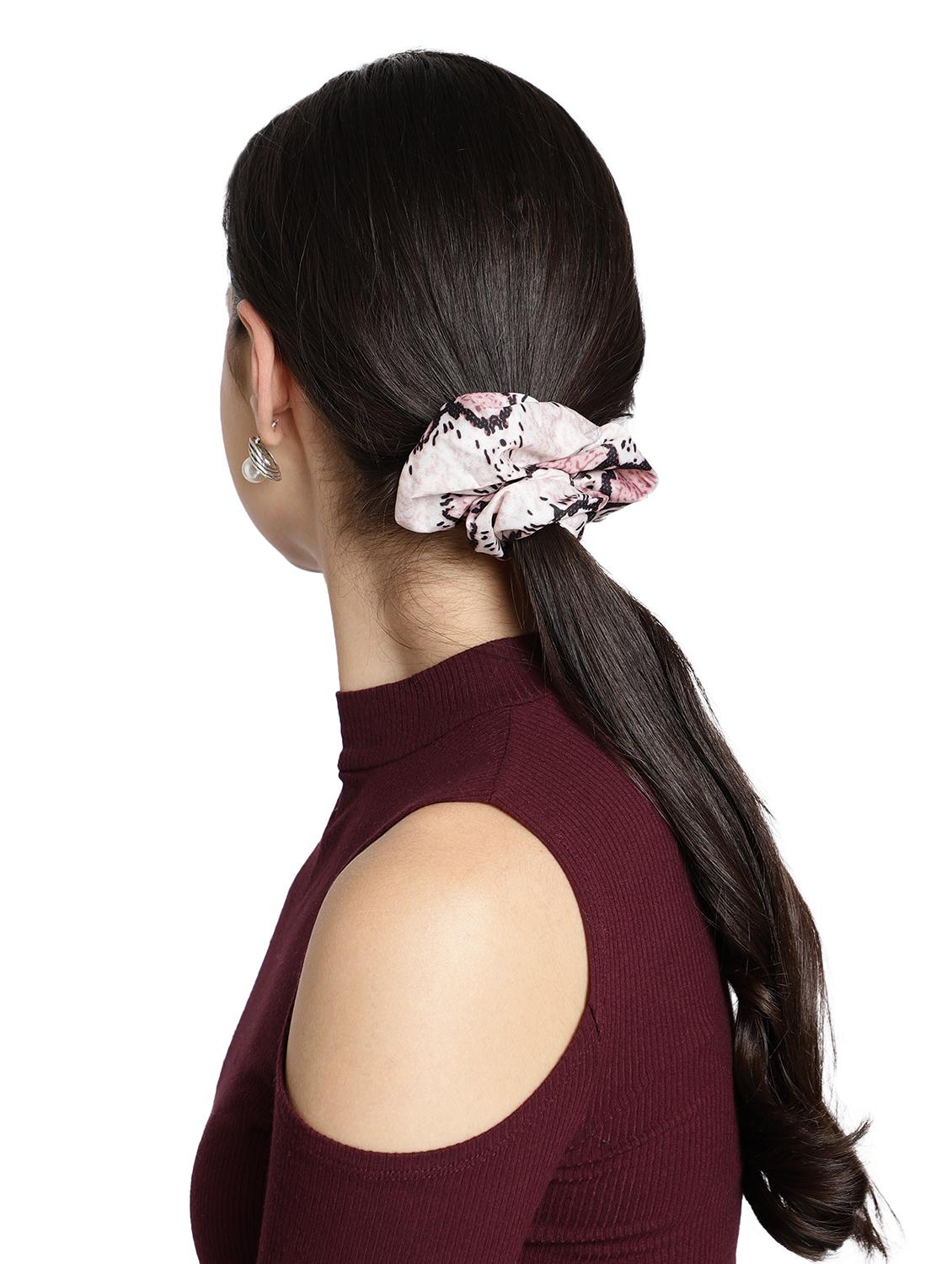 off white printed viscose headband and scrunchy combo pack - 17987268 - Standard Image - 6