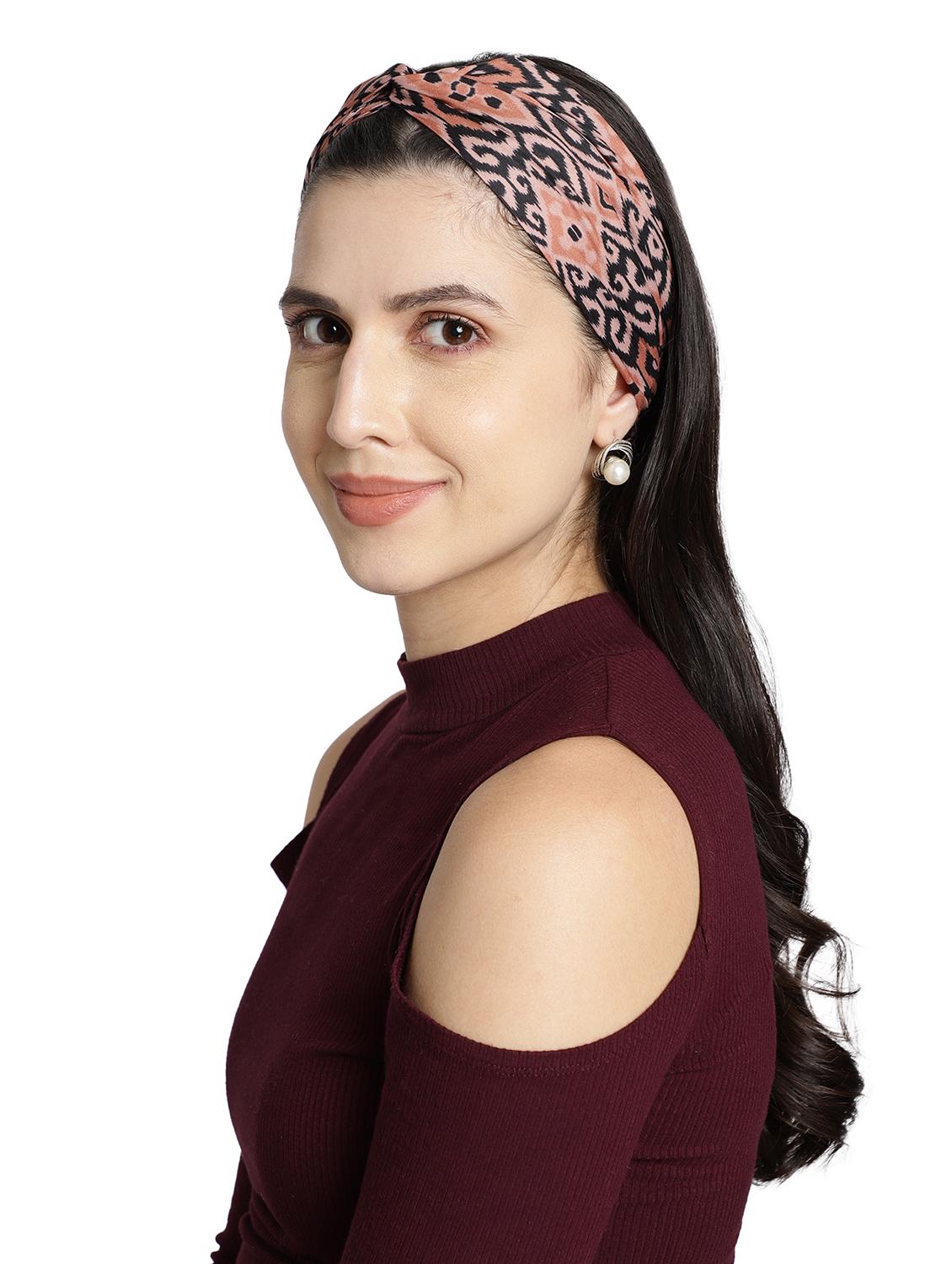 peach printed viscose knot design headband - 17987282 -  Standard Image - 2