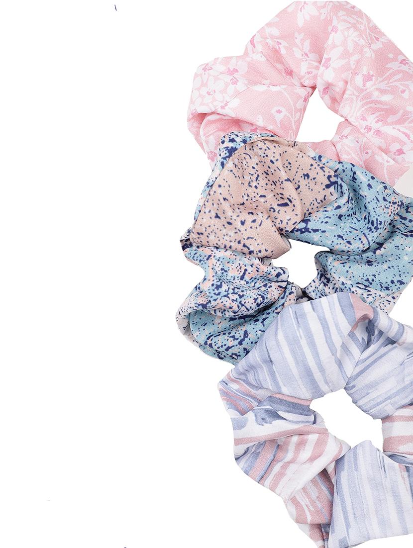 set of 3 multi-color printed viscose scrunchies - 17987299 - Zoom Image - 5