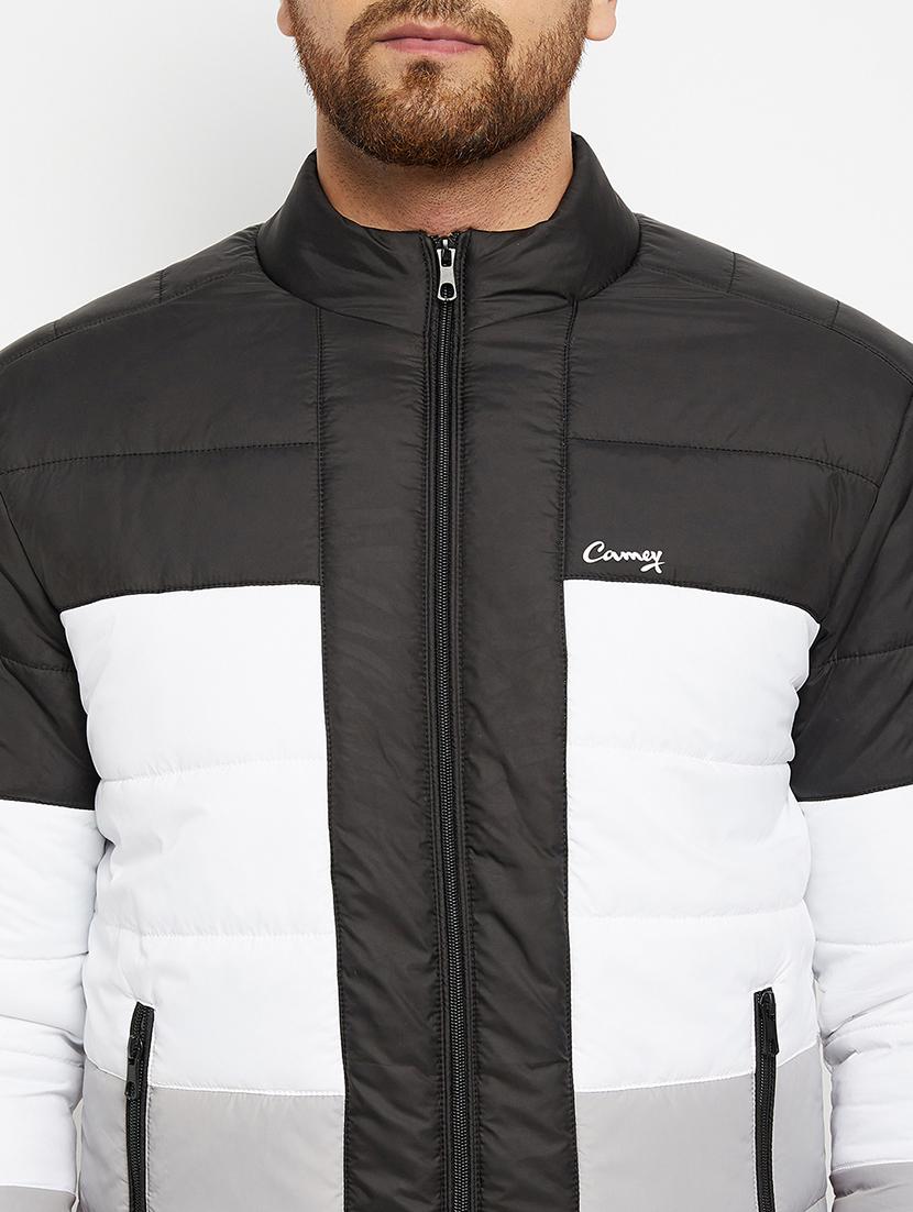 black color block bomber jacket - 18009900 - Standard Image - 4