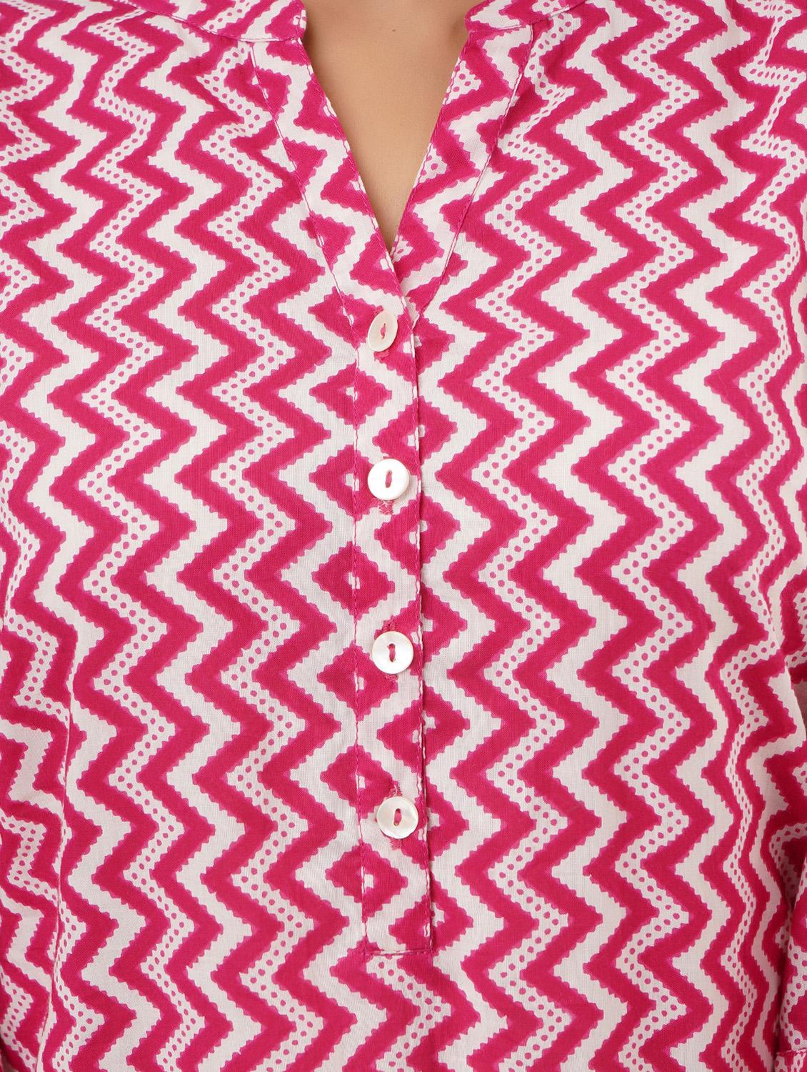 mandarin neck printed regular kurti - 18011506 - Standard Image - 4