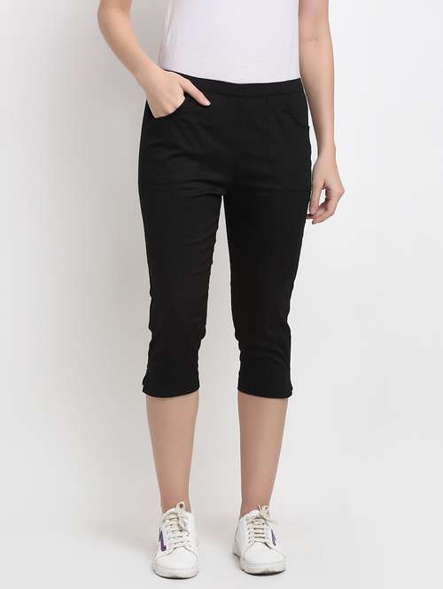 mid rise solid capri - 18016417 - Very Small Image - 1