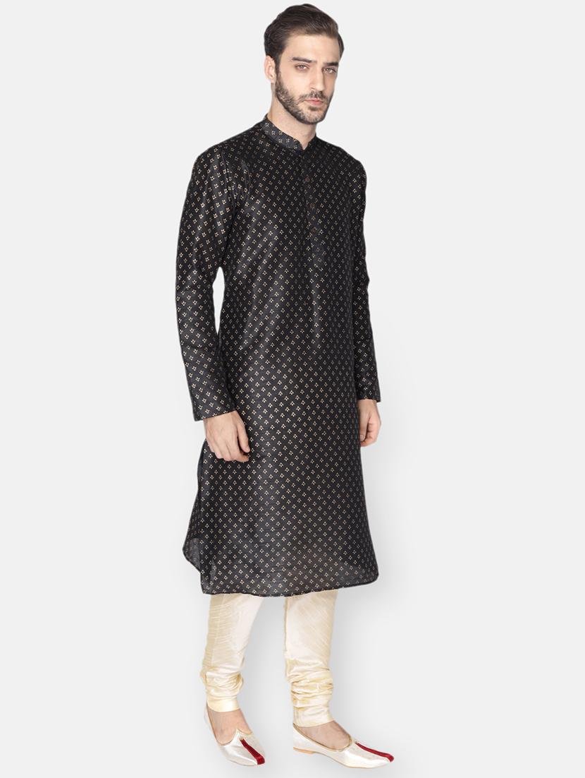 black printed long kurta - 18019529 - Zoom Image - 1